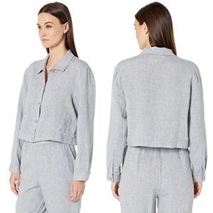 NWOT Eileen Fisher Organic Linen Classic Collar Jacket sz L/G